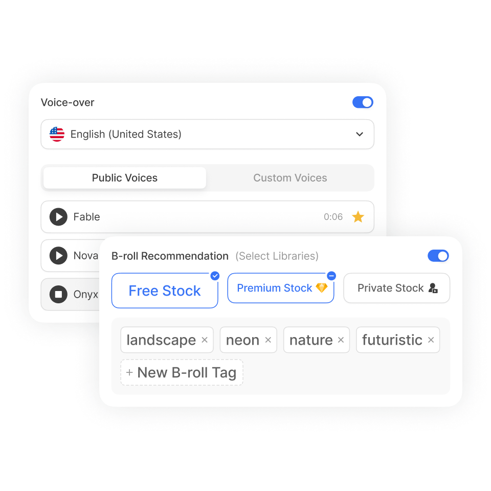 Visla AI Video Agent creating video with narration, visuals, and b-roll based on user input